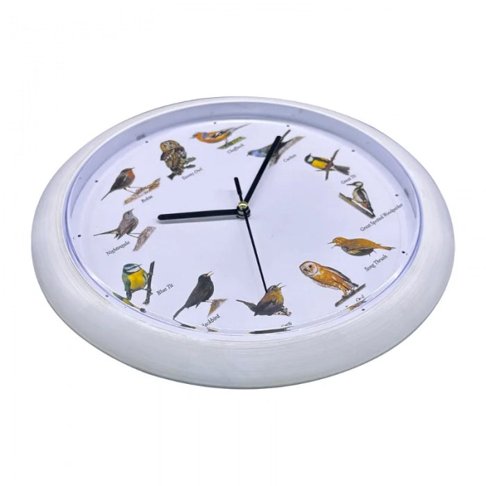Herzberg HG-03725: horloge européenne de la chanson des oiseaux - blanc