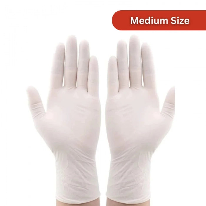 Master Gloves: Pack of 100 Latex Disposable Powdered Gloves - Size M - Shopperllo