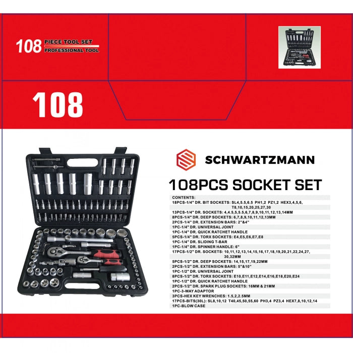 Schwartzman 108-Piece Hand Tool Set - Shopperllo