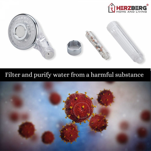 Herzberg HG-8023: Personal Showerhead - Antibacterial Activation Mineralization Ball Showerhead - Shopperllo