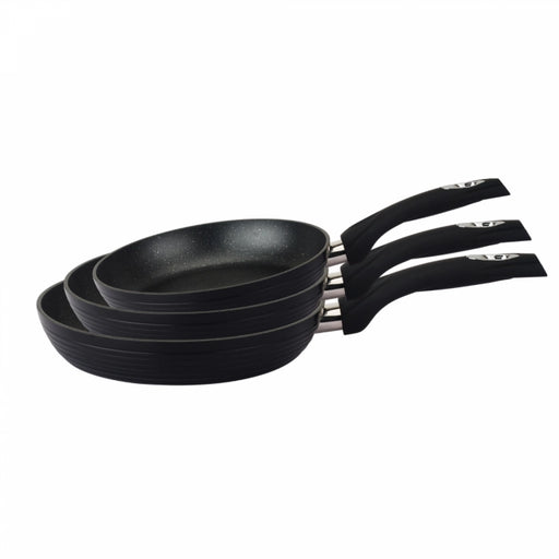 Royalty Line RL-FM3F: Marble Coating Forged Aluminum 3 Pieces Fry Pan Set - Shopperllo