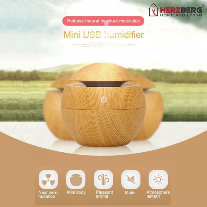 Herzberg Air Humidifier Aroma Oil Diffuser - Shopperllo