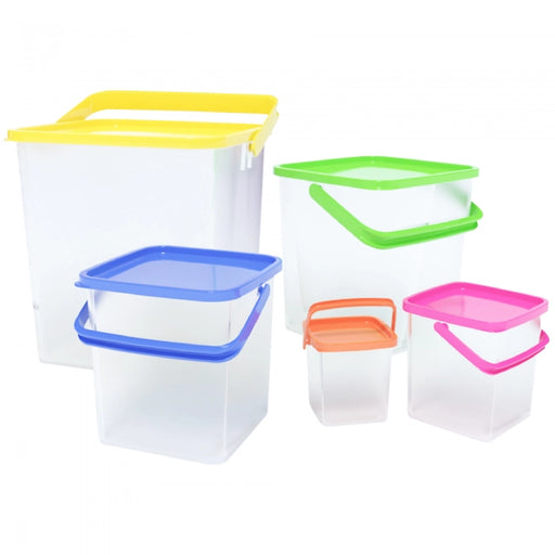 Herzberg 5-in-1 Corner Cubic Food Storage Container SET with Handle - Shopperllo