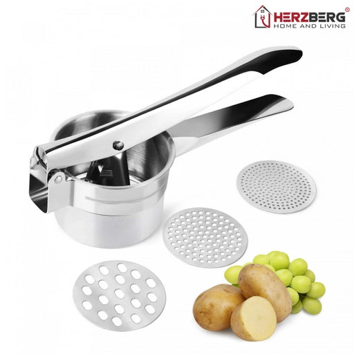 Herzberg Stainless Steel Potato Ricer - Shopperllo