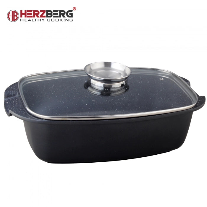 Herzberg HG-7032RG: 32cm Marble Coating Roaster Grill - Shopperllo