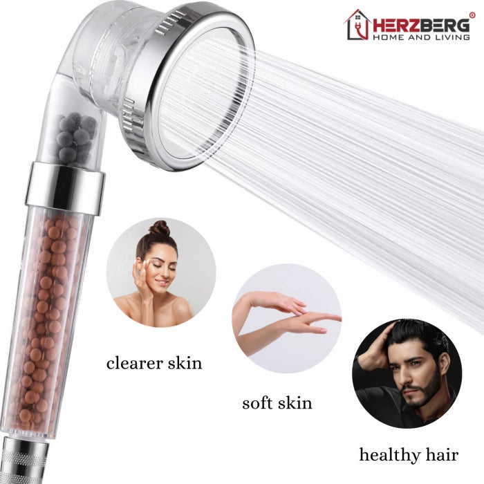Herzberg HG-5032: 3-Mode Mineralized Shower Head - Shopperllo