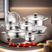 Cheffinger CF-1600S: 16 Pieces Stainless Steel (Inox) Cookware Set - Shopperllo