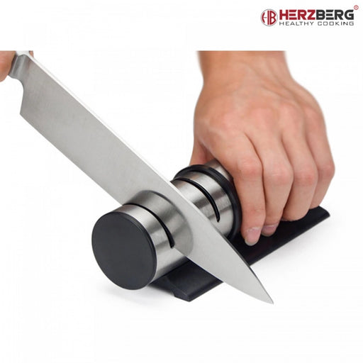 Herzberg Cylinder Stainless Steel Manual Knife sharpener - Shopperllo