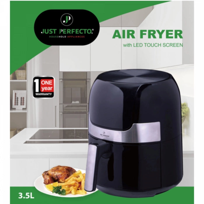 Just Perfecto JL-22: 1400W Airfryer LED Touch Screen Hot Air Fryer With Grill Plate - 3.5L - Shopperllo