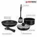 Herzberg HG-8090-7BK: 7-Pieces Marble Coated Cookware Set - Shopperllo