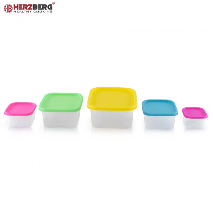 Herzberg HG-SFS5N1: 5-in-1 Square Food Storage Container Set - Shopperllo