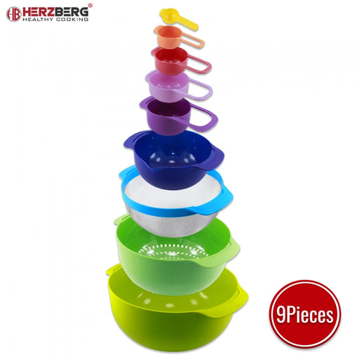 Herzberg 9 in 1 Bowl and Measuring Cups Set - Shopperllo